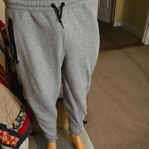 RBX Gray Sweatpants with Elastic Waistband and Tapered Legs